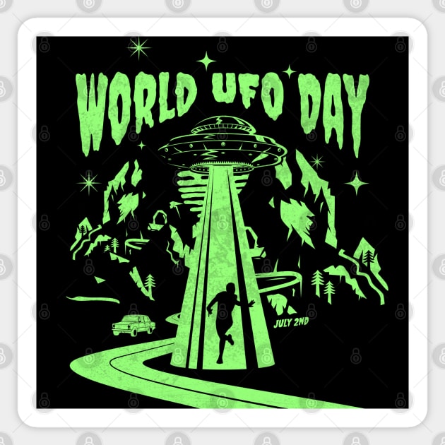 World UFO Day, flying saucer Sticker by HolidayBug